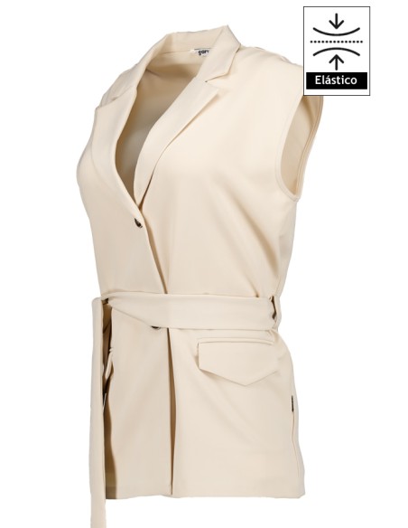 CHALECO MUJER CUELLO SOLAPA ARABIS