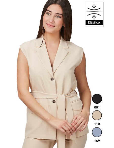 CHALECO MUJER CUELLO SOLAPA ARABIS