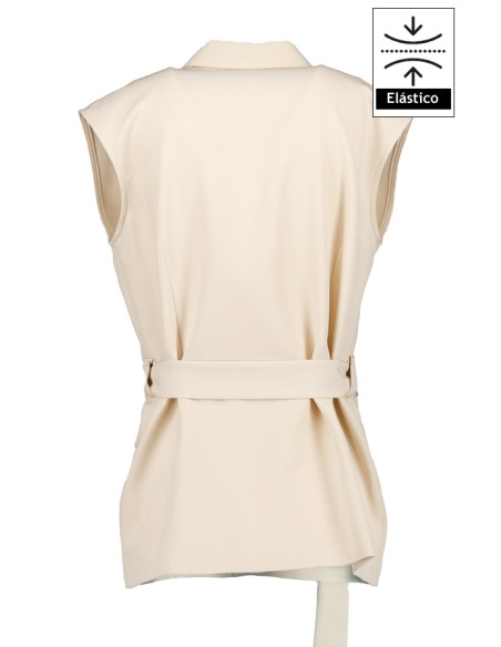CHALECO MUJER CUELLO SOLAPA ARABIS