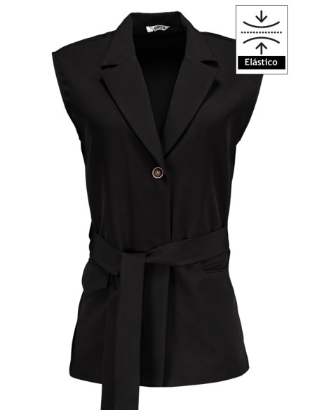 CHALECO MUJER CUELLO SOLAPA ARABIS