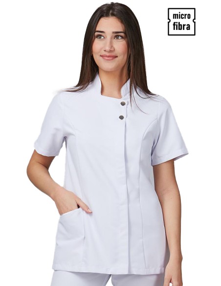 CASACA M/C CORCHETES MICROFIBRA MUJER