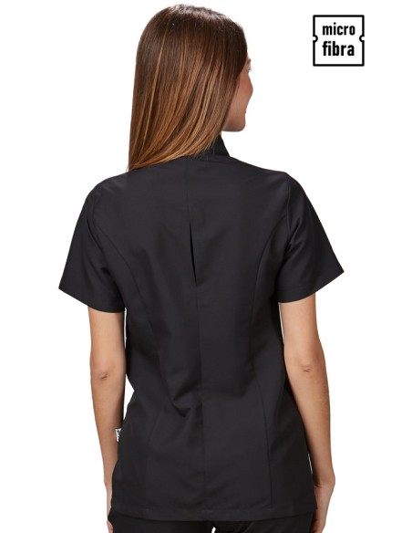 CASACA M/C CORCHETES MICROFIBRA MUJER