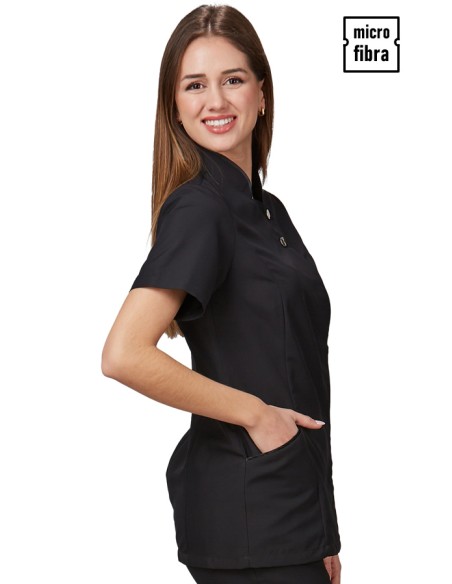 CASACA M/C CORCHETES MICROFIBRA MUJER