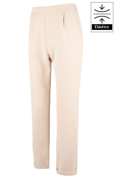 PANTALON MUJER BIELASTICO BAJO VUELTO