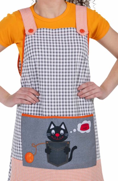 GREMBIULE MAESTRA GATTO NERO