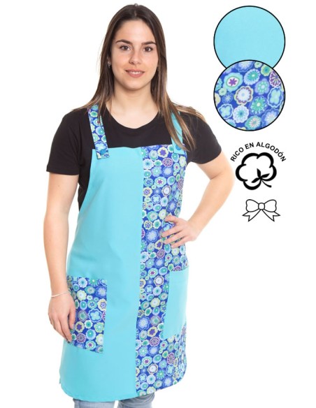 ESTOLA MAESTRA FLORES TURQUESA