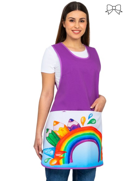 GREMBIULE MAESTRA COLORI ARCOBALENO