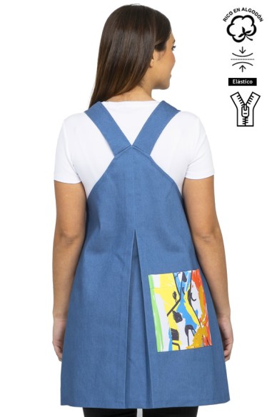 PICHI MAESTRA DENIM DIBUJOS ANIMALES