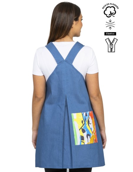VESTITO INSEGNANTE DENIM DISEGNI DI ANIMALI