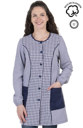 CAMICE MAESTRA QUADRETTI BLU NAVY