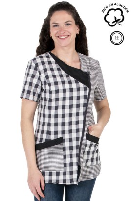 BATA CORTA MANGA CORTA GRIS