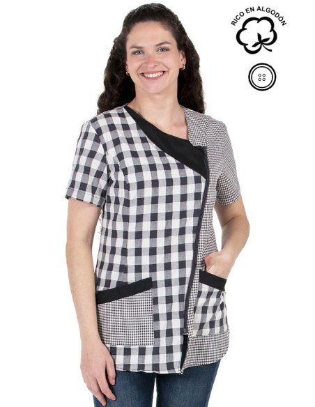 BATA CORTA MANGA CORTA GRIS