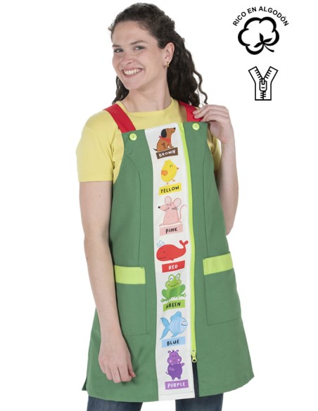 VESTITO MAESTRA ANIMALI COLORI