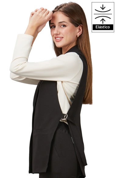 CHALECO MUJER CUELLO SMOKING MORERA