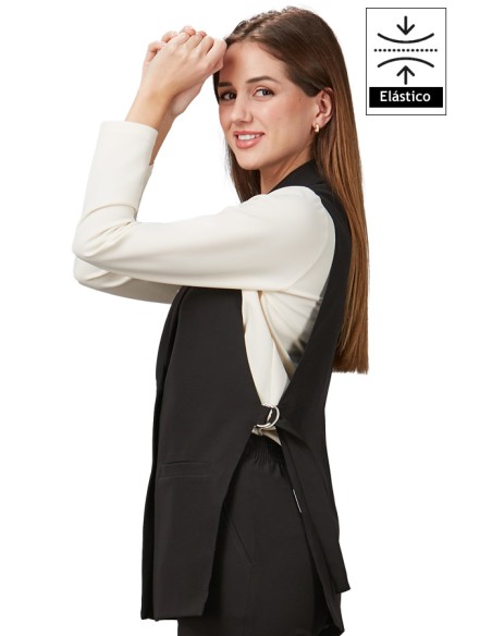 CHALECO MUJER CUELLO SMOKING MORERA