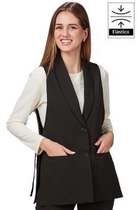 CHALECO MUJER CUELLO SMOKING MORERA