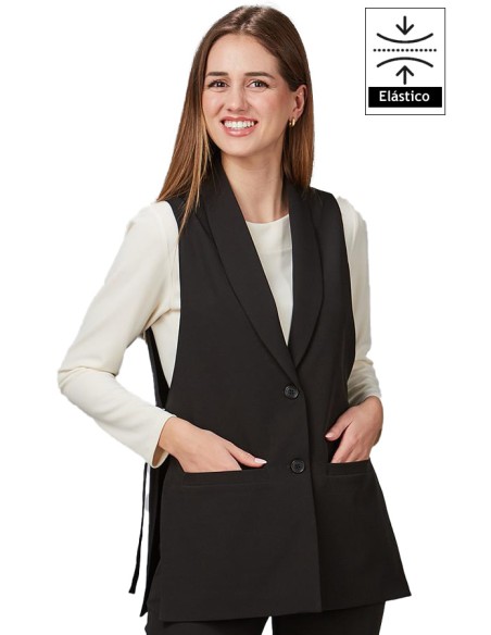 CHALECO MUJER CUELLO SMOKING MORERA