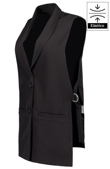 CHALECO MUJER CUELLO SMOKING MORERA