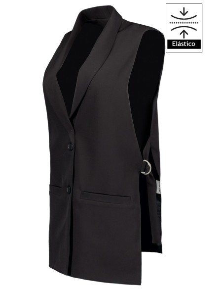CHALECO MUJER CUELLO SMOKING MORERA