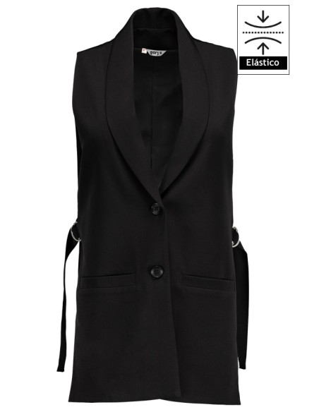 CHALECO MUJER CUELLO SMOKING MORERA