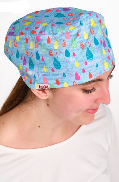 CAPPELLO SANITARIO GOMMA GOCCE BLU