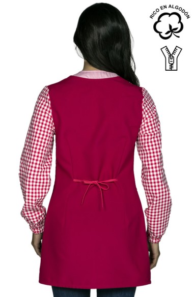 ESPALDA BATA MAESTRA VICHY ROJO