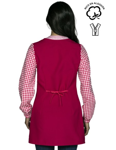 ESPALDA BATA MAESTRA VICHY ROJO