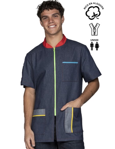 BATA DENIM MANGA CORTA