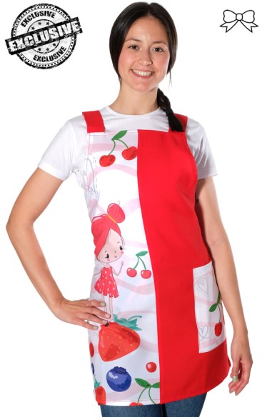 GREMBIULE MAESTRA RAGAZZA CON LA FRUTA