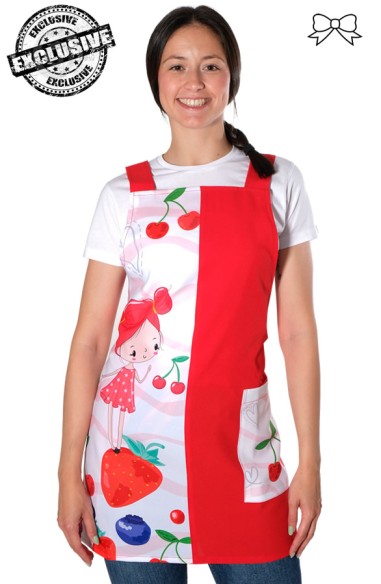 GREMBIULE MAESTRA RAGAZZA CON LA FRUTA