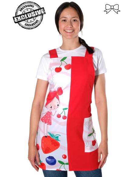 GREMBIULE MAESTRA RAGAZZA CON LA FRUTA