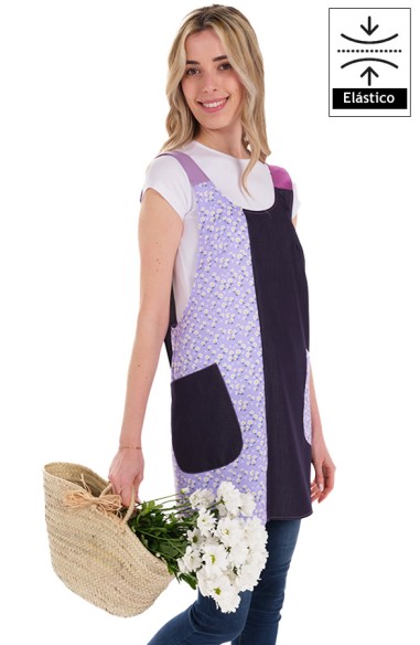 ESTOLA DENIM FLORES LILAS ESPALDA...