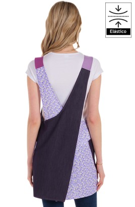 GREMBIULE DENIM FIORI LILLA... 2