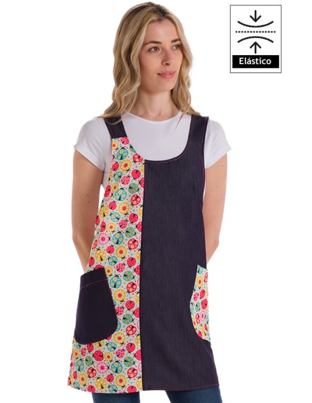 ESTOLA DENIM MARIQUITAS - ESPALDA CRUZADA