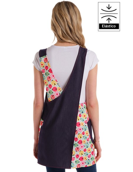 ESTOLA DENIM MARIQUITAS - ESPALDA CRUZADA