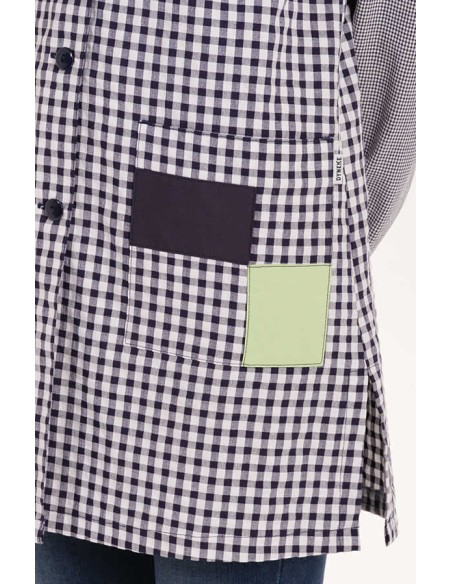 CAMICE MAESTRA CONTRASTO - VERDE BLU NAVY