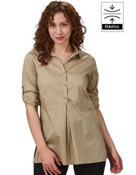 CAMISA MUJER MANGA REGULABLE