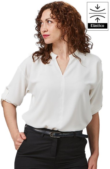 BLUSA DA DONNA MANICA REGOLABILE -bianco-