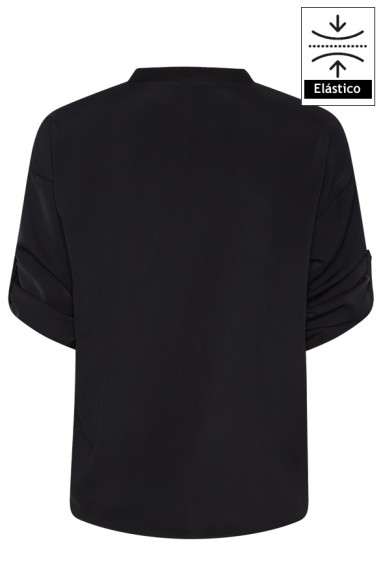 BLUSA DA DONNA MANICA REGOLABILE -nero-