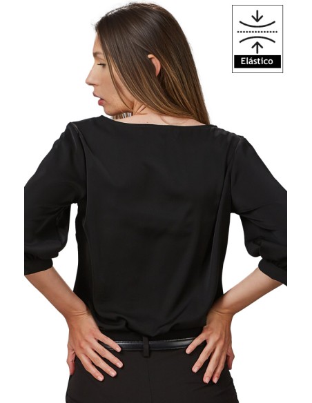BLUSA DA DONNA MANICA 3/4 ARRICCIATA