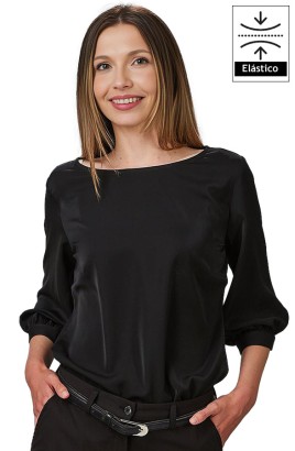 BLUSA MUJER MANGA 3/4 RIZADA 2