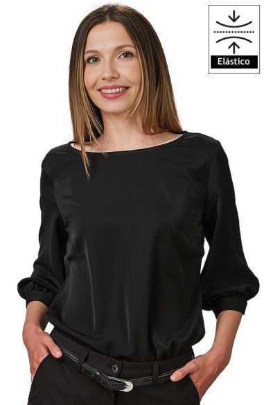 BLUSA MUJER MANGA 3/4 RIZADA