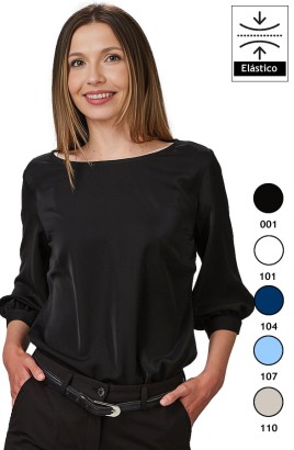 BLUSA MUJER MANGA 3/4 RIZADA