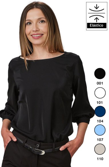 BLUSA DA DONNA MANICA 3/4 ARRICCIATA