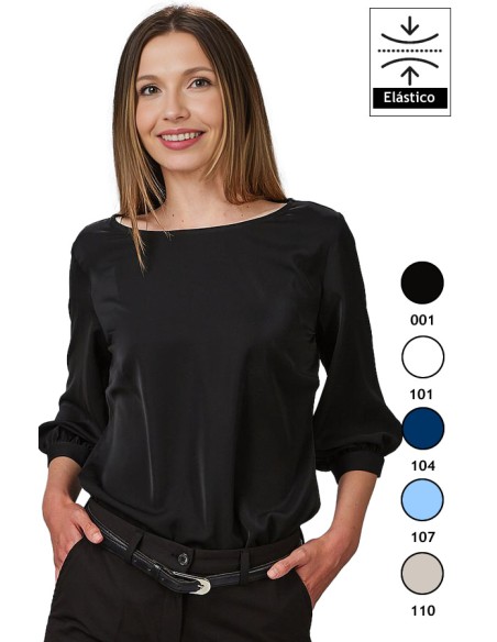 BLUSA MUJER MANGA 3/4 RIZADA