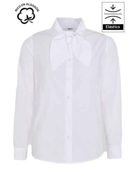 CAMICIA CON FIOCCO DONNA CINZIA -bianco