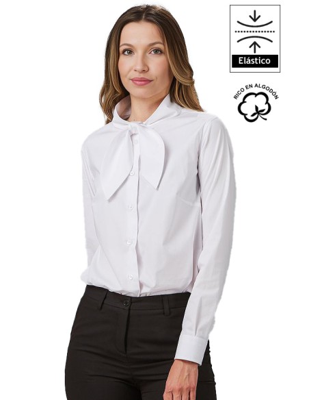 CAMICIA CON FIOCCO DONNA CINZIA -bianco