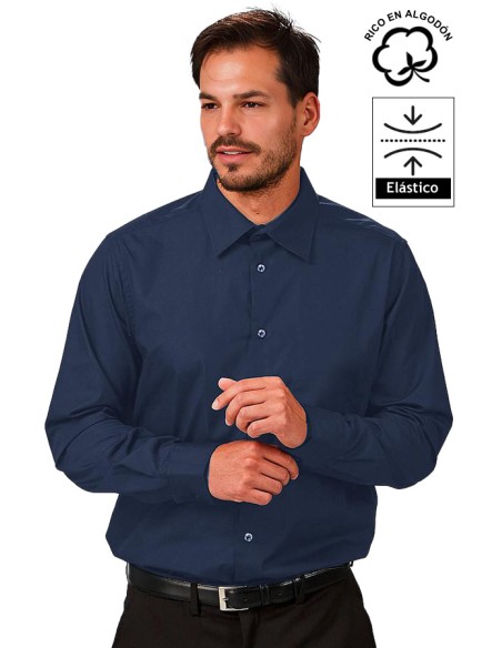 CAMICIA UOMO M/L COLORE NICCOLO -blu navy