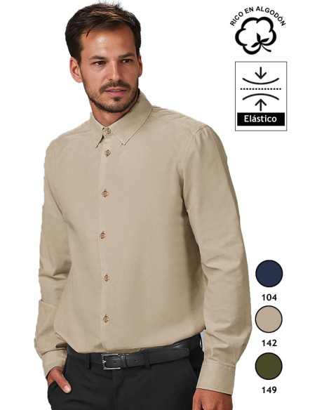 CAMICIA UOMO M/L COLORE NICCOLO -sabbia