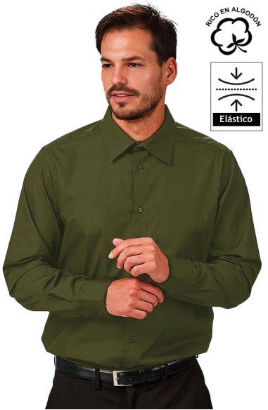 CAMICIA UOMO M/L COLORE NICCOLO -kaki